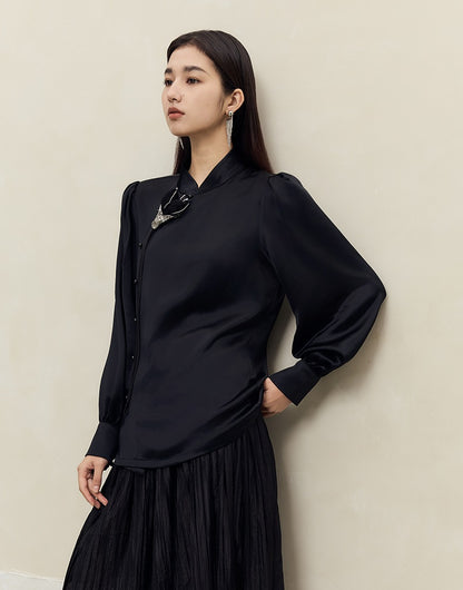 HECO Three-dimensional Handmade Stand-Up Collar Shirt Top Woman - all.