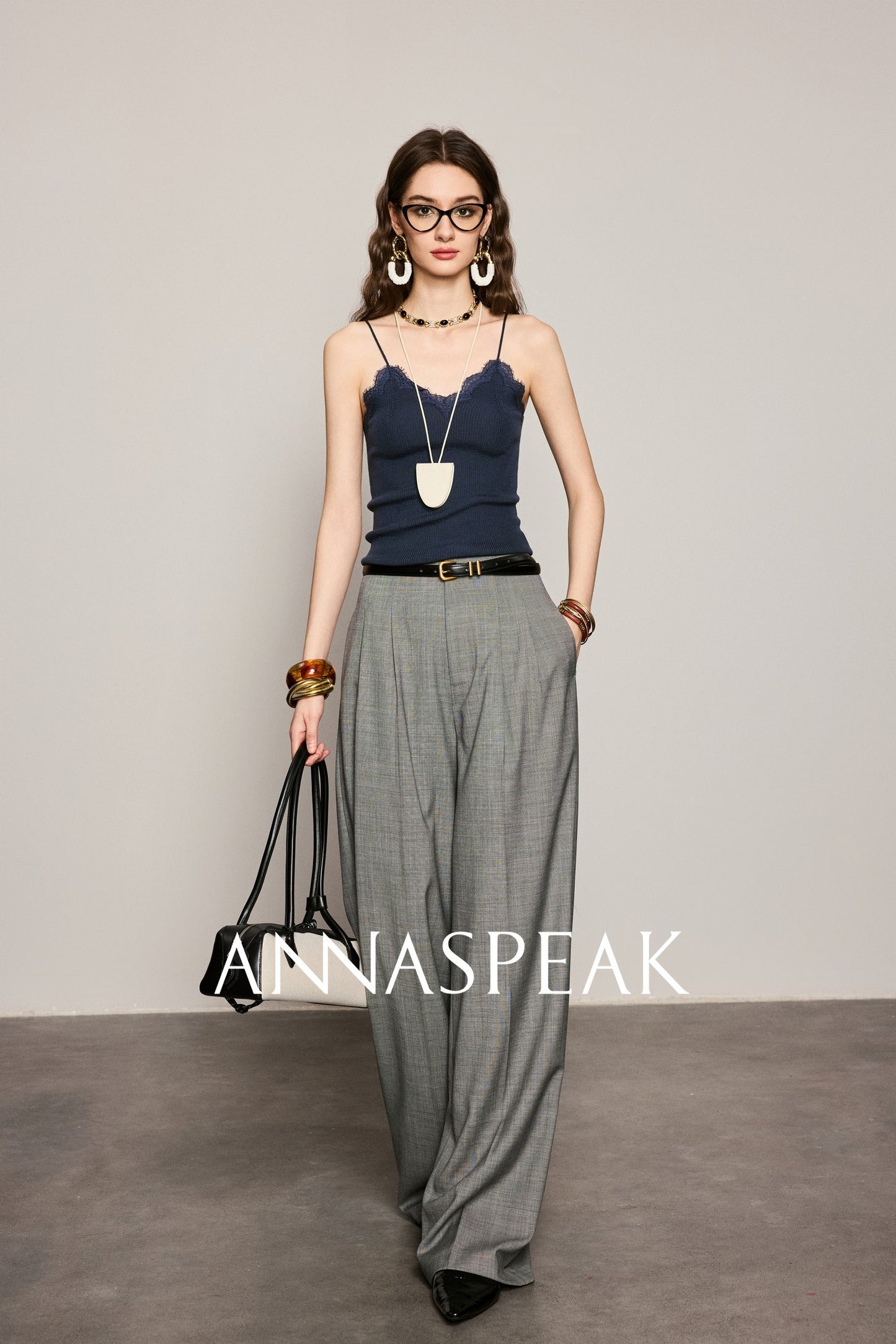 ANNASPEAK  Red wool trousers and wide-leg pants-LATAN.