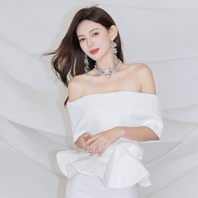 DOLLY Luxury Sliver European Style Flower Diamond Tassel Chic Earring-TALULLA