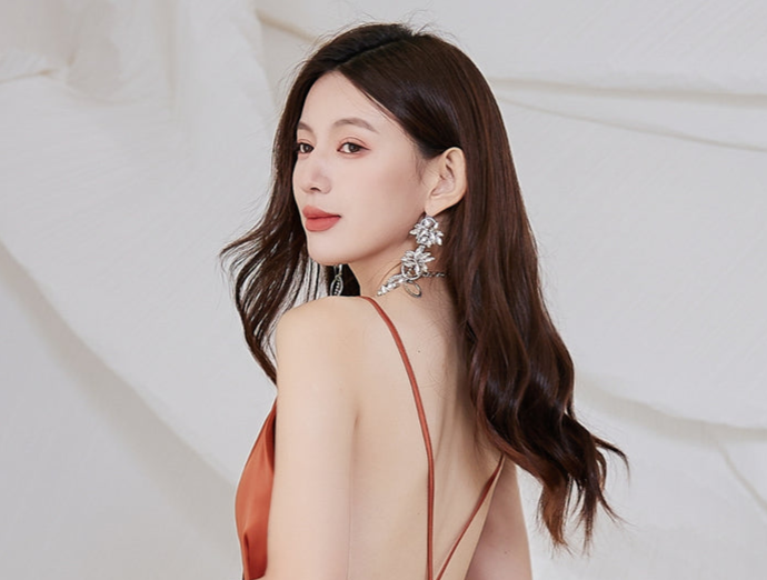 DOLLY Luxury Sliver European Style Flower Diamond Tassel Chic Earring-TALULLA