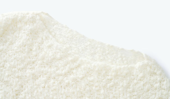 ZHUCHONGYUN crew neck edelweiss fringed knit cover-up shawl jacket-BROCADE.