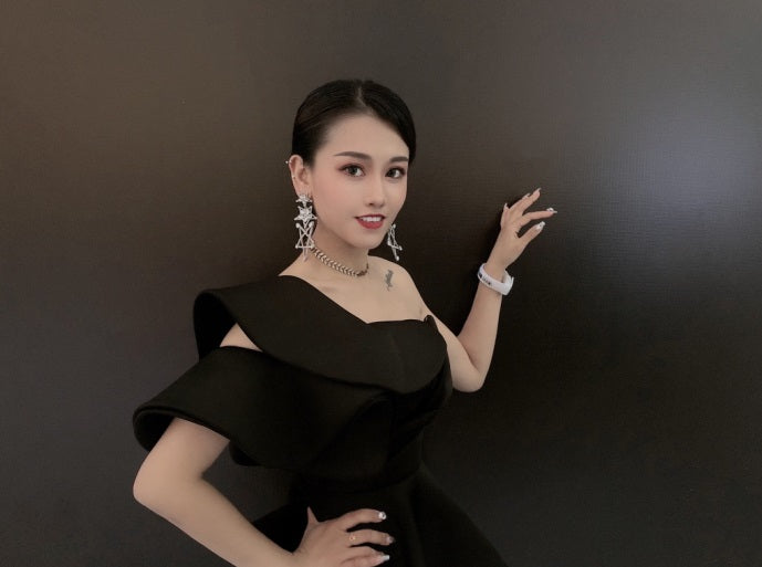 DOLLY Elegant French Style Off Shoulder Ruffle Short Top+ High Waist Skirt-LOIS