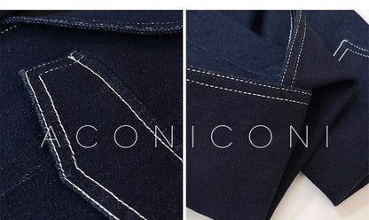 Aconiconi Luxury Blue Denim jacket - Poetry from the Other Shore