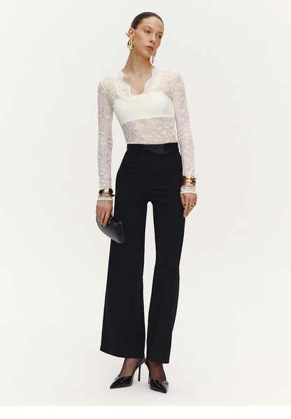 ATELIER MISS LU Fall/Winter Waist Two-Wear Design High-Waist Wide-leg Pants - THEO.