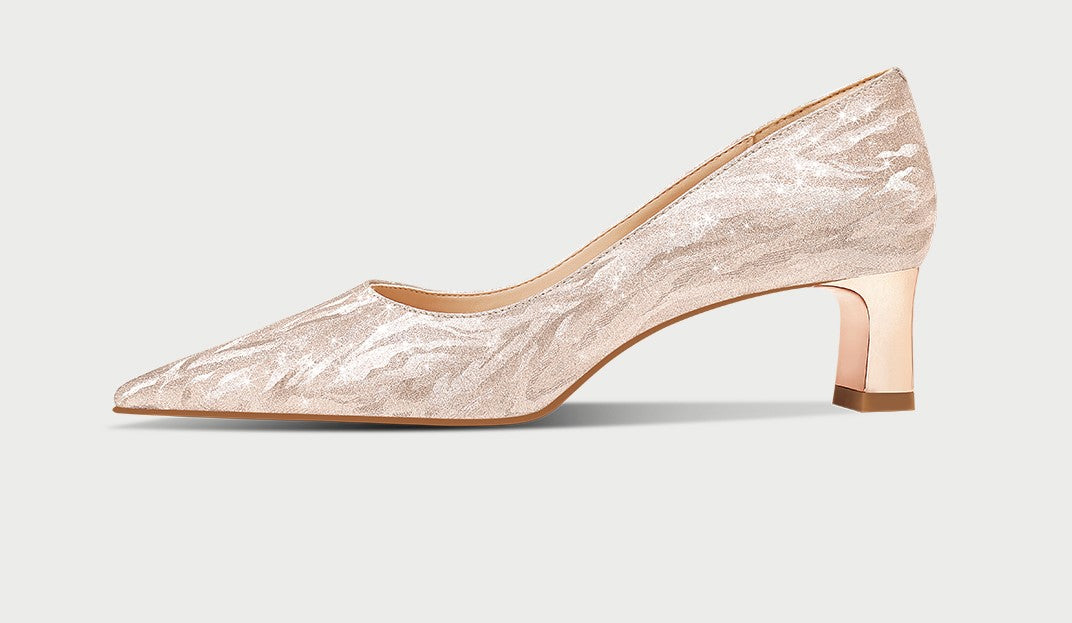 PJJUU Classy hexiu champagne high heels -TDH.