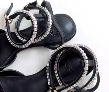 B-FEI pointed toe flat chain sandals-MENK.
