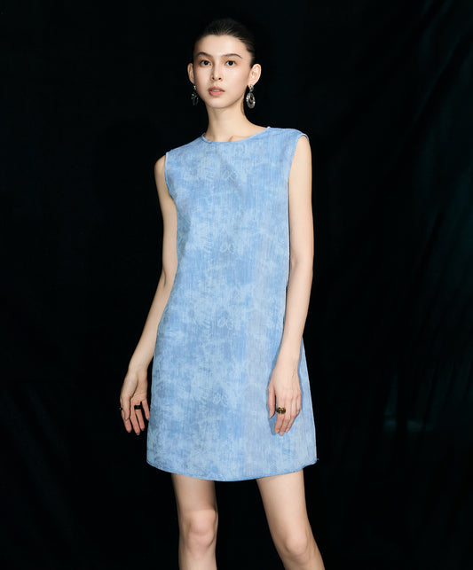 HECO Chinese women's summer  diamond blended linen vest dress - SWET.