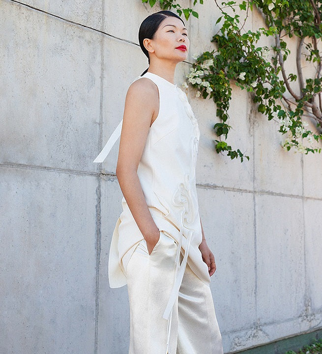 COMME MOI Lv Yan Designer Summer New Dribble Halterneck Dress Set - POSEY.