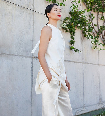 COMME MOI Lv Yan Designer Summer New Dribble Halterneck Dress Set - POSEY.