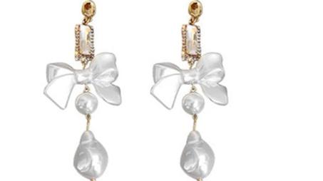 DOLLY Luxury Pretty Retro Style Bow Diamond Tassel Chic Earrings-EDITA