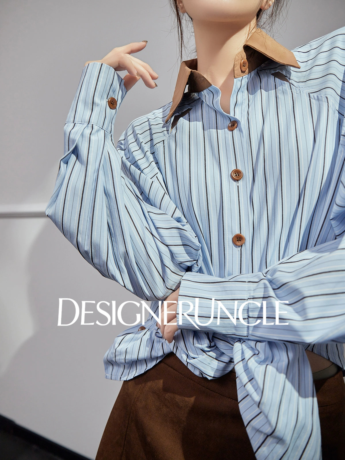 DGU "Muqiu" light yellow commuter slimming temperament long-sleeved top - PARADISE.