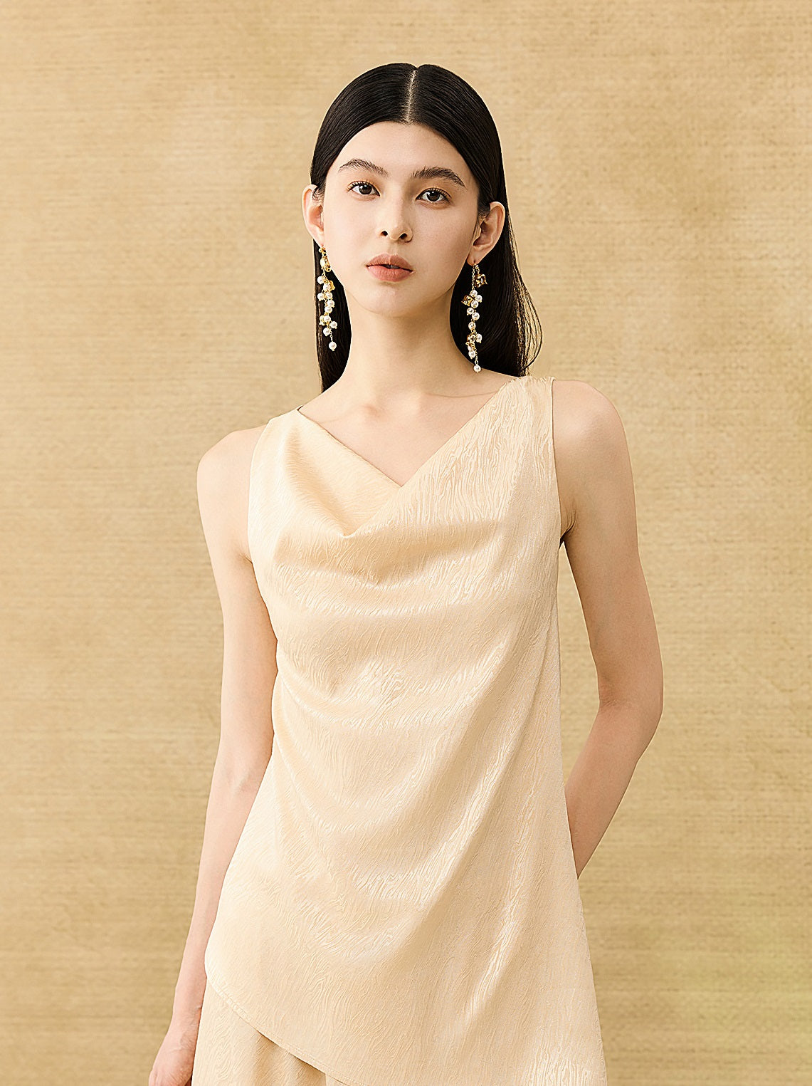 HECO Chinese back cross pearlescent vest top suspenders - COLAR.