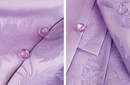 HECO Chinese Acetate Stand-up Collar Waist National Style Jacquard Vest T - FIRE.