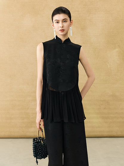 HECO New Chinese Acetate Jacquard Mesh Stitching T-Shirt - ANGEL.