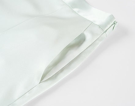 COMME MOI  Acetate Straight Leg green Pants - EMMA.