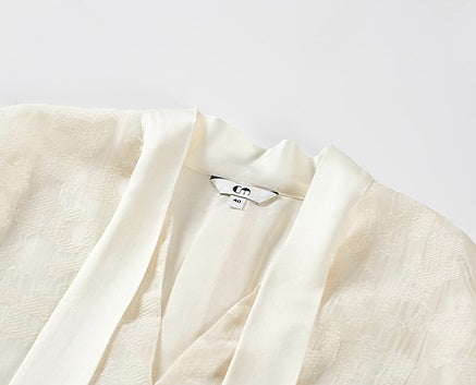 COMME MOI sexy silk embroidered blouse top - MARK.