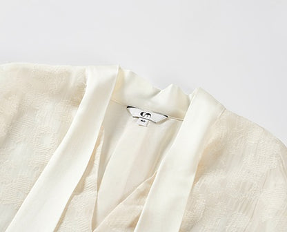 COMME MOI sexy silk embroidered blouse top - MARK.