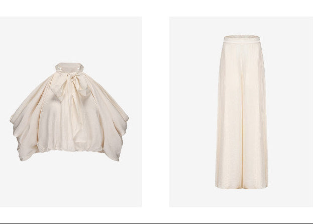 ATELIER MISS LU Draped Off-the-Shoulder Streamers Acetate Top - ATTERY