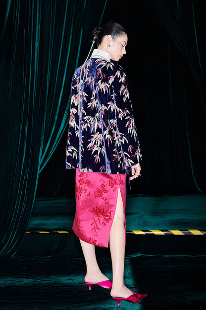 M essential Mackay designer 3Ddragonfly printed velvet loose to shirt - elvin