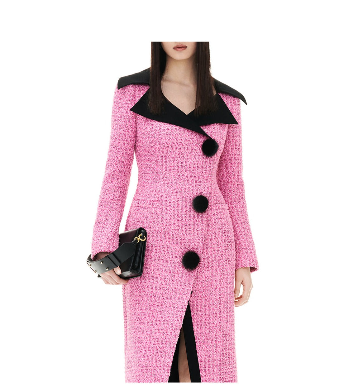 YES BY YESIR Fall/Winter Pink tweed elegant Jacket Dress - Amal GOOD GIRL REBEL YES BY YESIR Fall/Winter Pink tweed elegant Jacket Dress - Amal GOOD GIRL REBEL