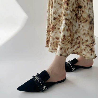 B-FEI pointed toe flat women's slippers-CHAH.