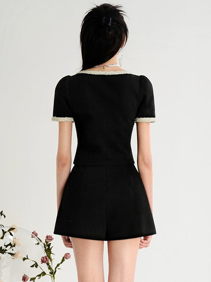 CHECOCRE Stubble Customer Fashion Xiaoxiang Knitted Suit Culottes  - MESSY