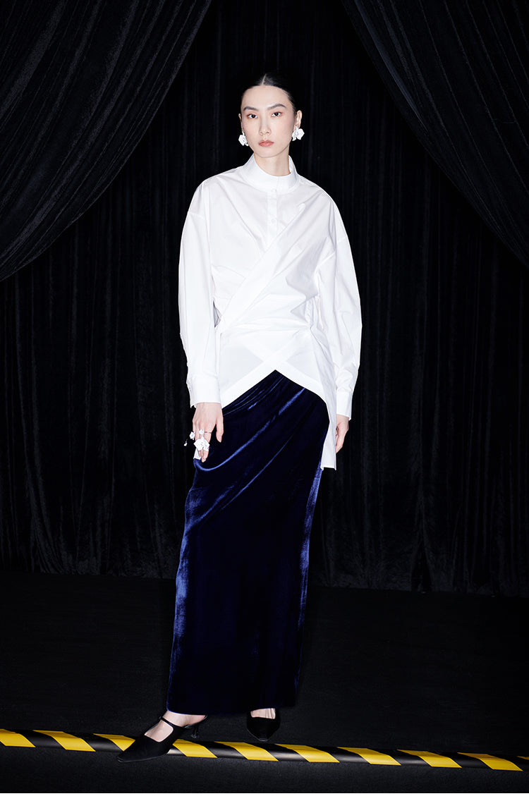 M essential Mackay designer two-wear wrap stand-up collar shirt - Veron.