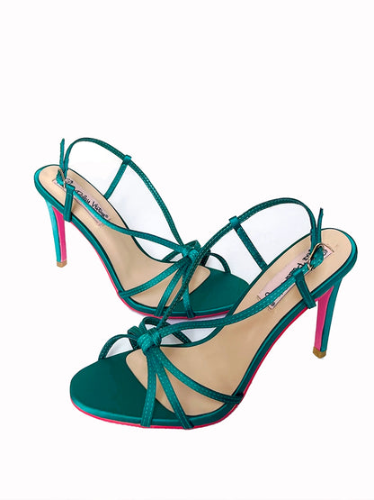 Le Palais Vintage Original Fine Strap Simple Silk Satin High Heels-Blessing.