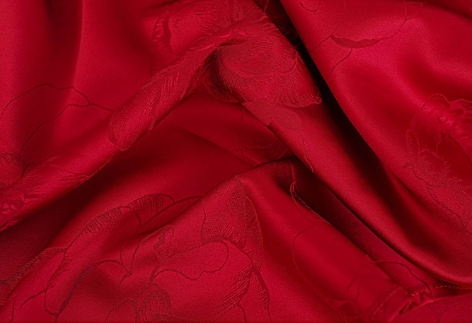 HECO Chinese Peony Buckle Short Sleeve Acetate Tassel Top - TEACH .