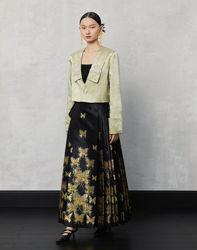 HECO  Butterfly Hanfu High Waisted Long Skirt - rain.