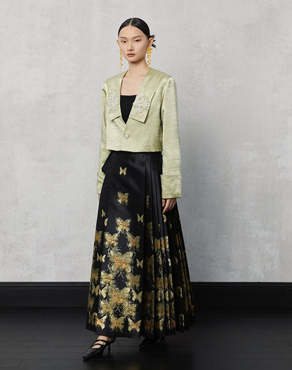 HECO  Butterfly Hanfu High Waisted Long Skirt - rain.