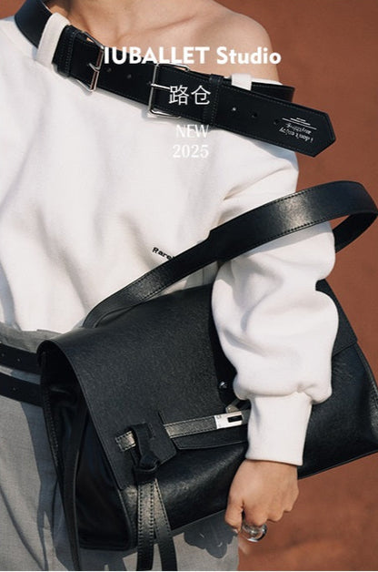 IUBALLET Genuine Leather Commuter Shoulder Tote Bag - PSALM.