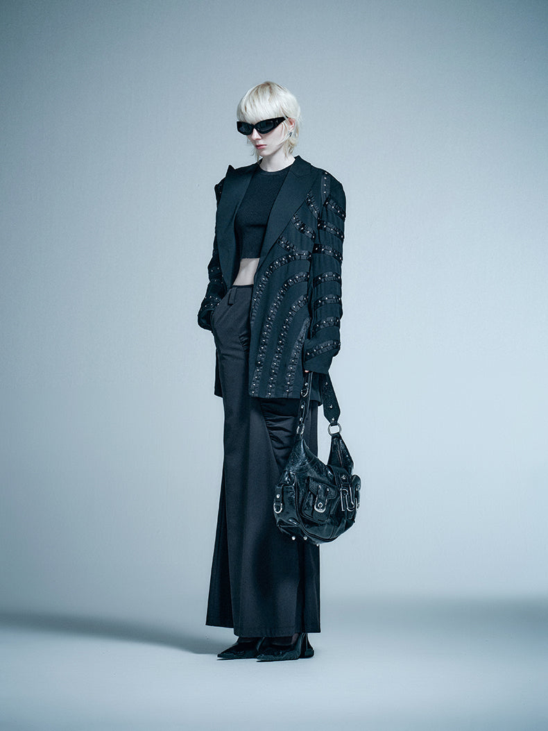 ANNAKIKI design four-pointed star hook blazer suit-HANYU