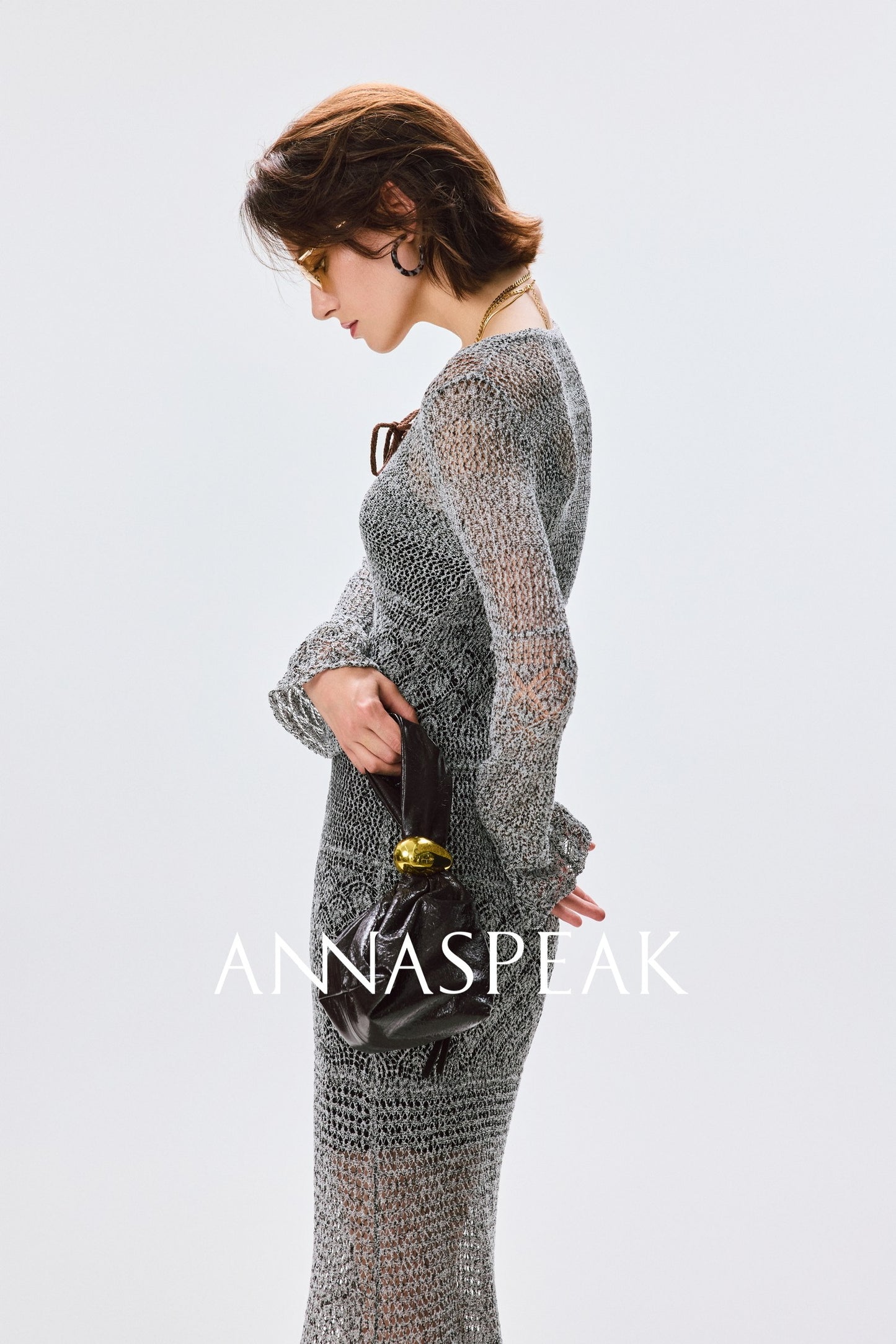 ANNASPEAK Fringe Lace-up Slim Knit Dress- CHACHA.