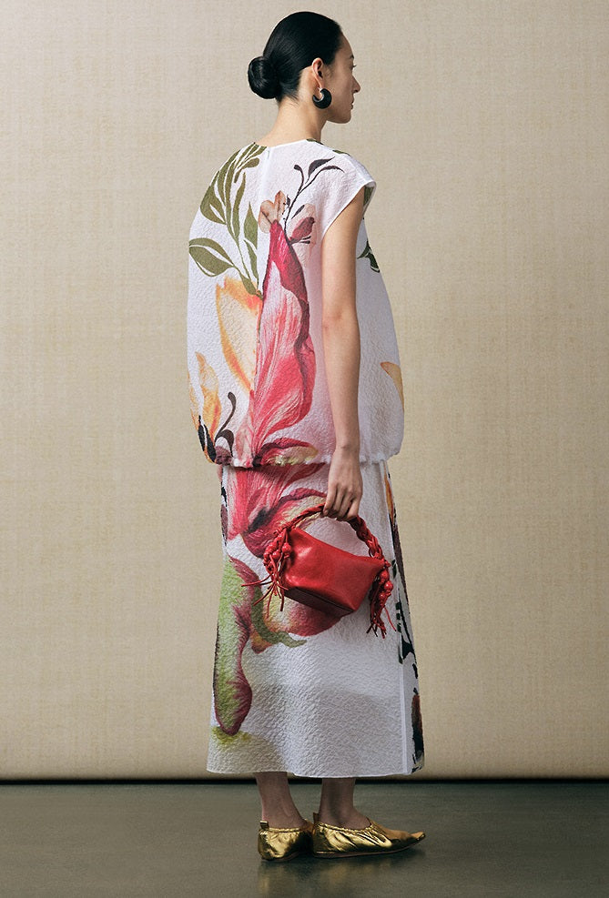 ZHUCHONGYU floral A-line airy printed skirt and top outfit set-ANZU.