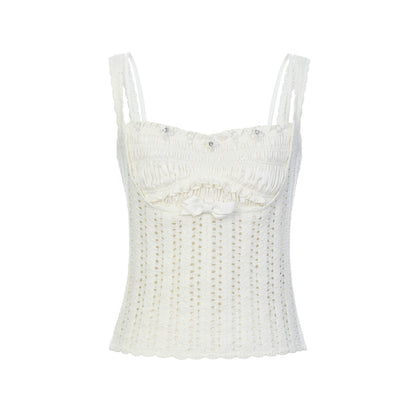 FAME two-piece rococo satin knitted suspender top - GABRIEL
