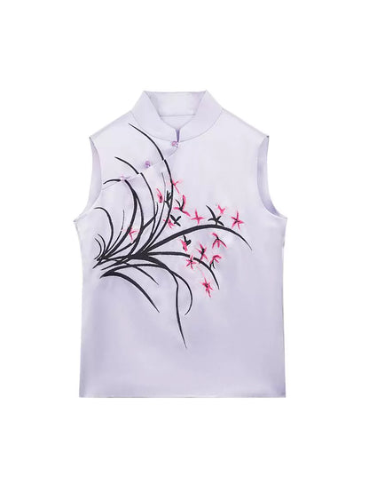 HECO sleeveless purple black white vest top women - waters.