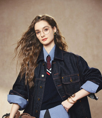 ANNASPEAK starfish denim silhouette denim jacket-SARE.
