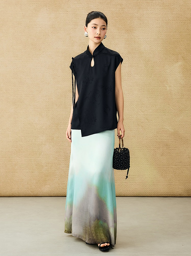 HECO Chinese Blended Temperament Silk Drape Hip Skirt - SOULS .