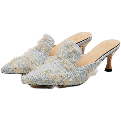 B-FEI heel mules pointed slippers-HAVI.