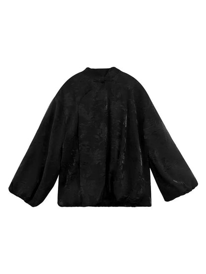 HECO Jacquard Stand-Collar Shirt Top Women - hand.