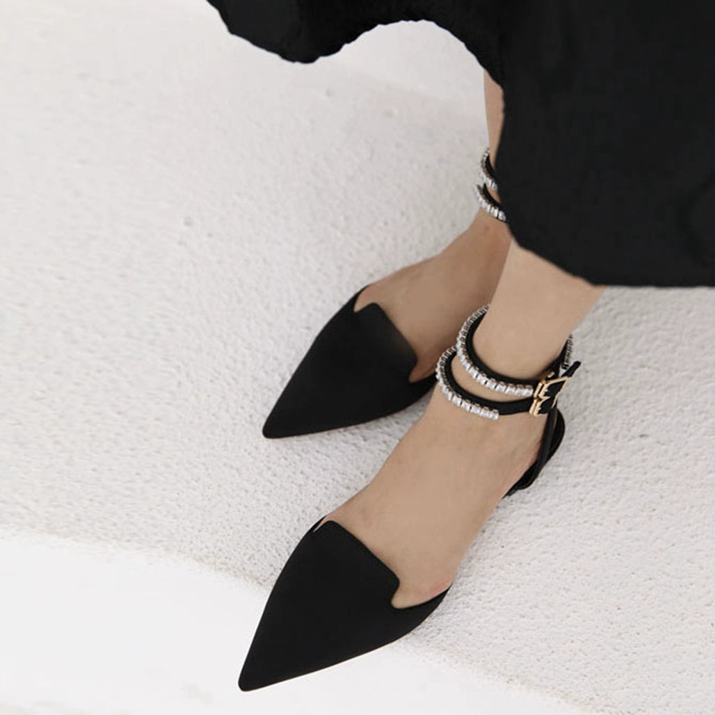 B-FEI pointed toe flat chain sandals-MENK.