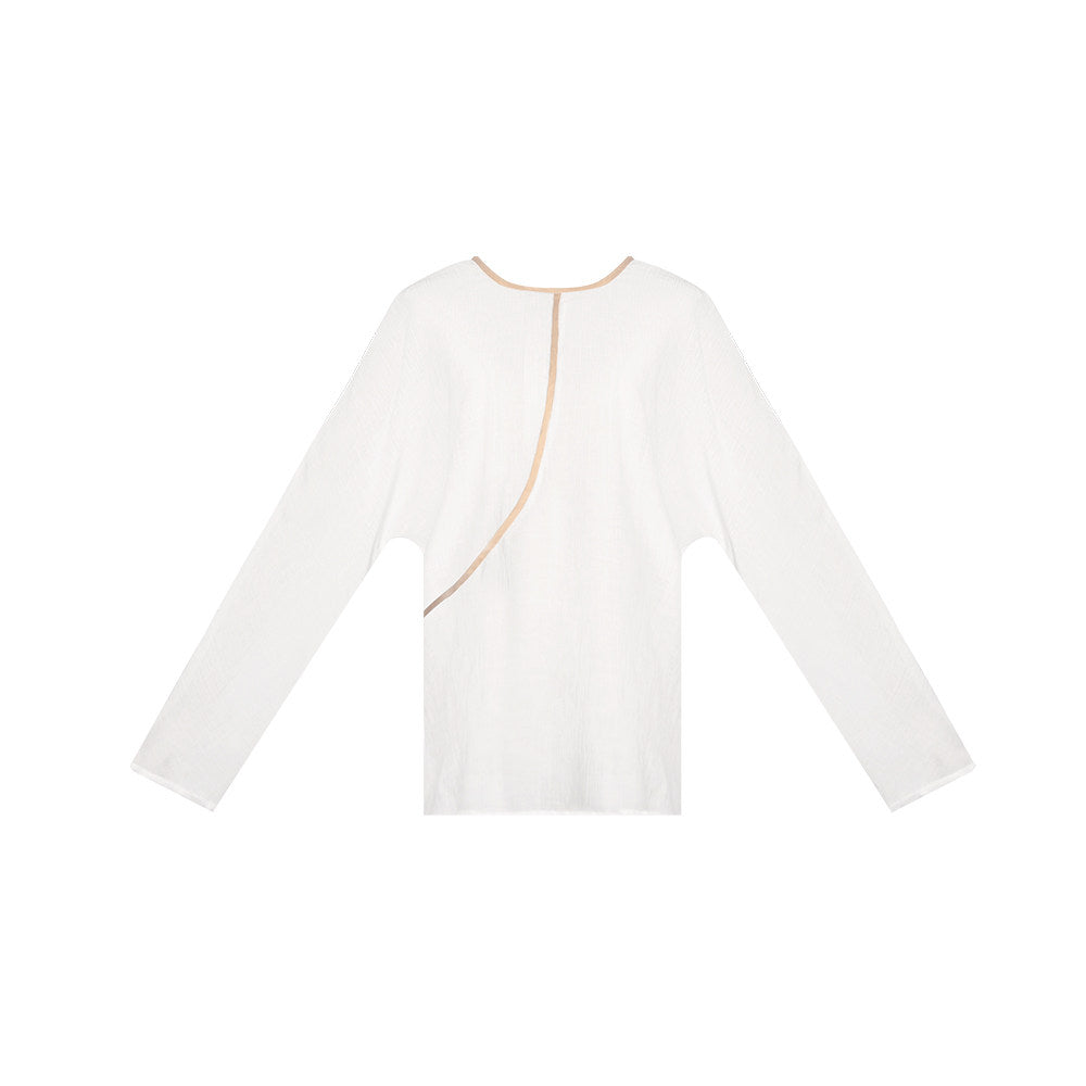 TUYUE backless texture Chinese cool feeling with a long-sleeved top- MONICA.