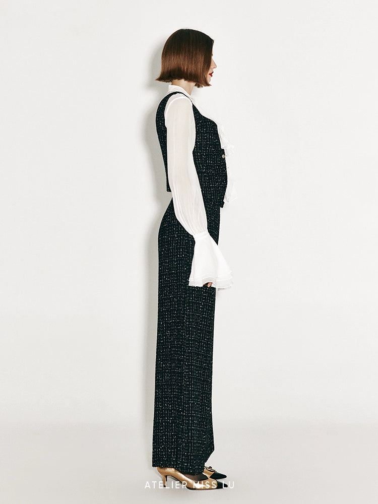 ATELIER MISS LU French Tweed Cropped Vest Top - MAKER