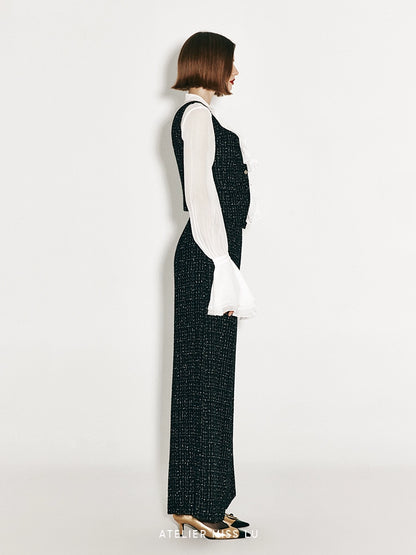 ATELIER MISS LU French Tweed Cropped Vest Top - MAKER