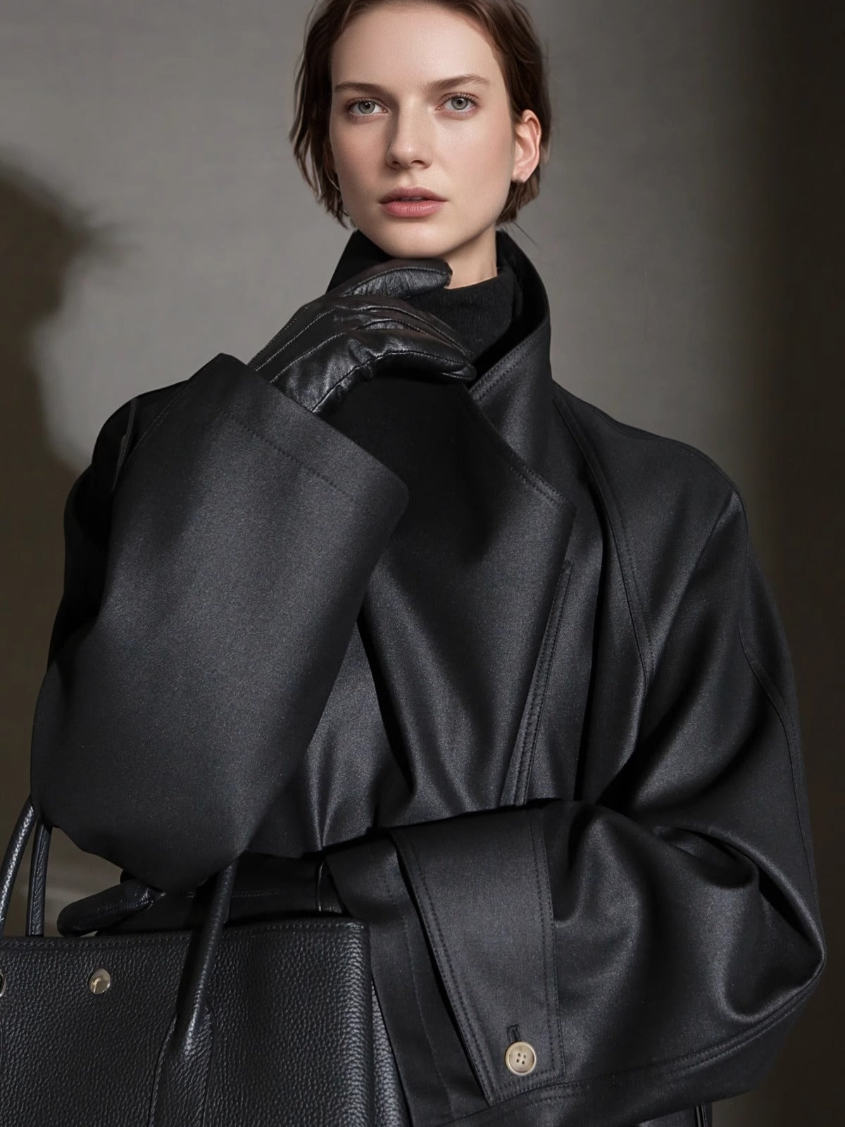 PIAOIN Haute Couture Large-lapel Silhouette Trench Coat Jacket -BECK