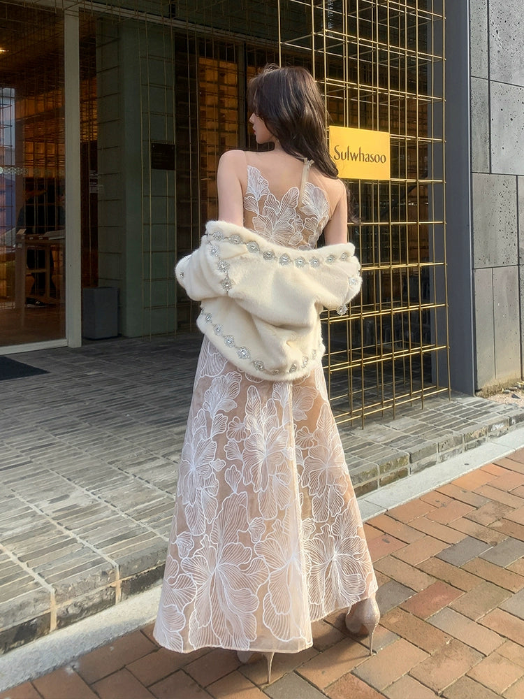 Wardrobes by Chen Elegant White Sleeveless Couture Lace Wedding Dress-Noa