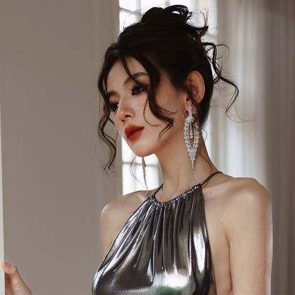 DOLLY Luxury Sparkling Full Diamond Chic Tassel Earring-CAROL