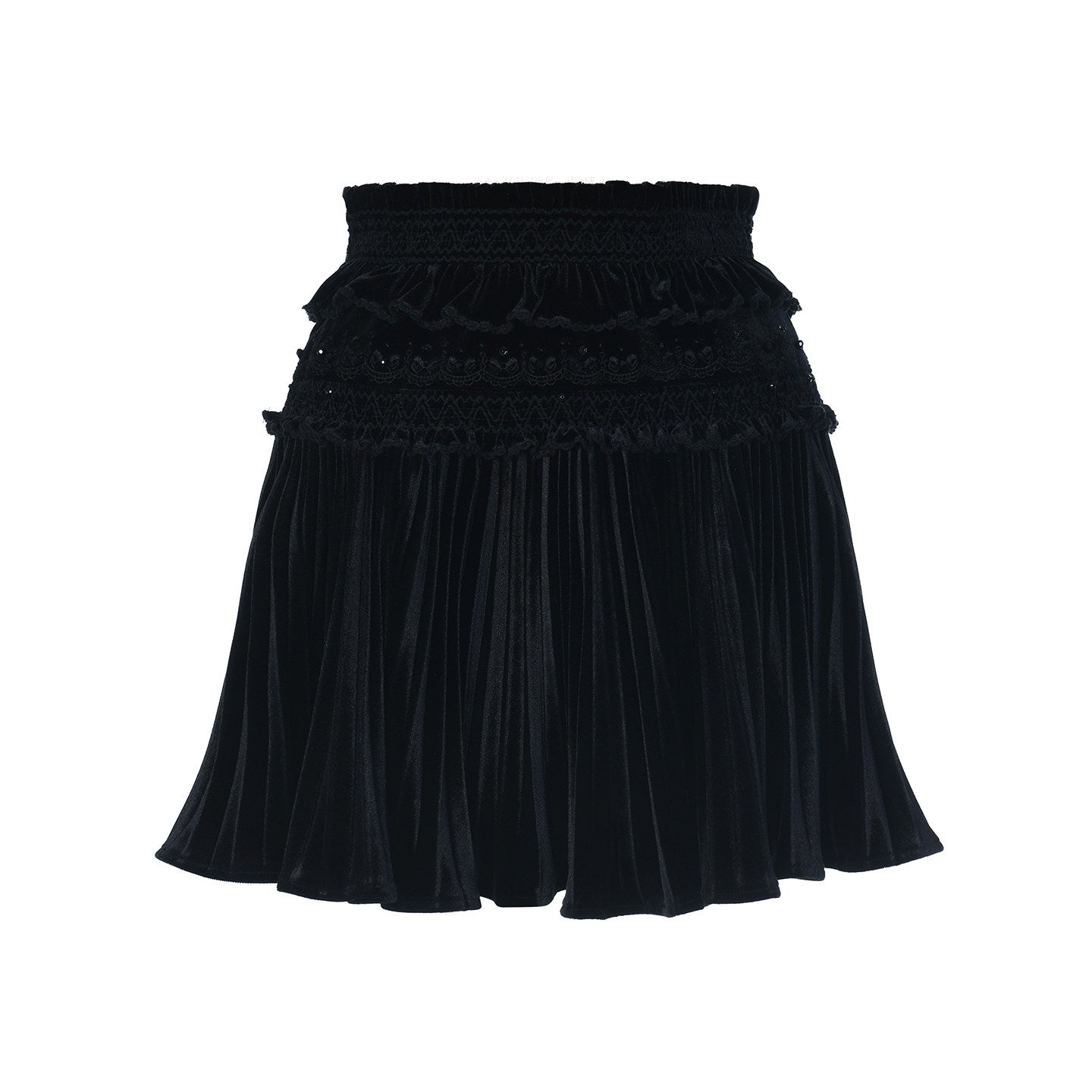 FAME A-shaped silhouette embroidered pleated skirt - LUCAS