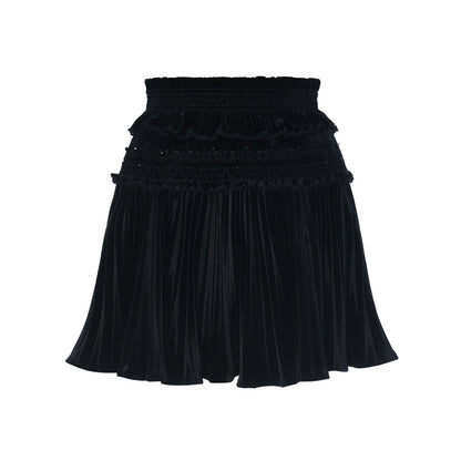 FAME A-shaped silhouette embroidered pleated skirt - LUCAS
